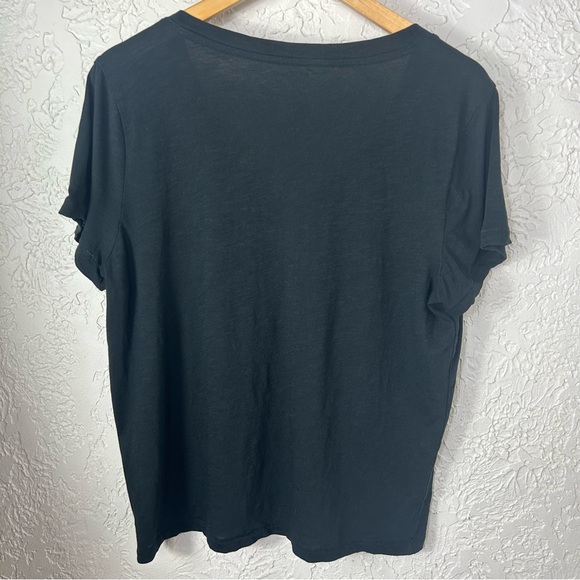 MADEWELL Slub Perfect V-Neck Tee In Black Size L - Picture 10 of 13